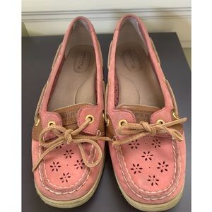 Sperry Pink Floral Cutout Shoes